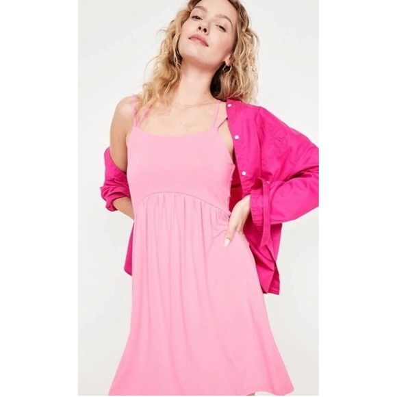 Old Navy Women's Fit & Flare Strappy Mini Dress Rock Rose Size Medium #NWT - Picture 3 of 4
